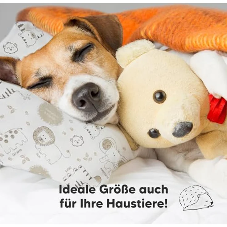 Kopfkissen Kleinkind mit Kissenbezug - Weich Bio Baumwolle Kissen Kinder zum Schlafen - Waschbar Kleinkind Kopfkissen - Kinderkopfkissen für Kleinkinder (KeaSafari) – Bild 9
