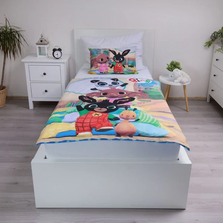 Bing Bettwäsche - Set für Kinderbett 100x135 cm + 40x60 cm aus 100% Baumwolle, mit Reißverschluss – Bild 1