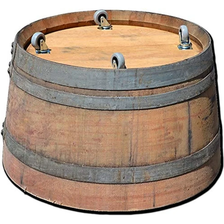 Temesso Pflanzkübel D 70cm - Halbiertes Weinfass als Miniteich - D70cm H40 100L Inhalt – Bild 4