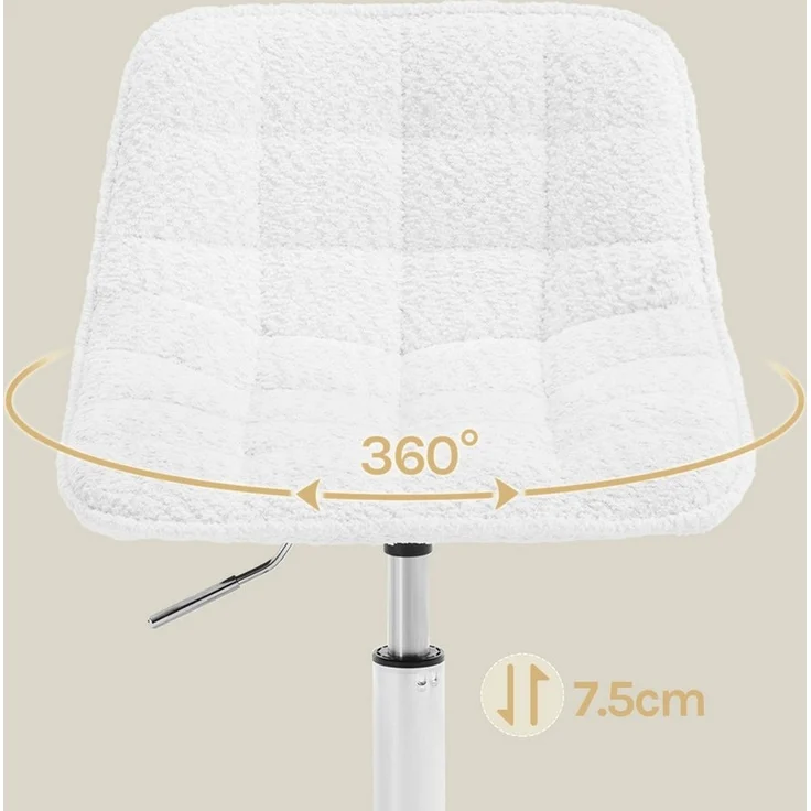 Woltu Drehhocker (1 St), Schminkstuhl Chenille, Bürohocker höhenverstellbar – Bild 3