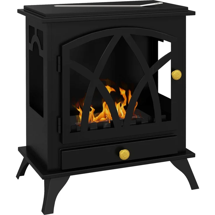 JARDJ Standkamin mit Bioethanol, 1,2-Liter-Brenner und 25 m² großer Abdeckung, 45 x 28 x 54 cm, Schwarz – Bild 1