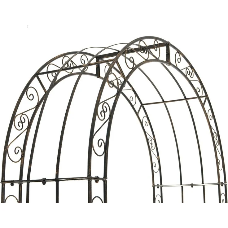Rosenbogen WEIMAR mit Tor - 135x41,5x245cm, Metall, Bronze | Rankhilfe Rosen Rankgitter Gartendekoration – Bild 4