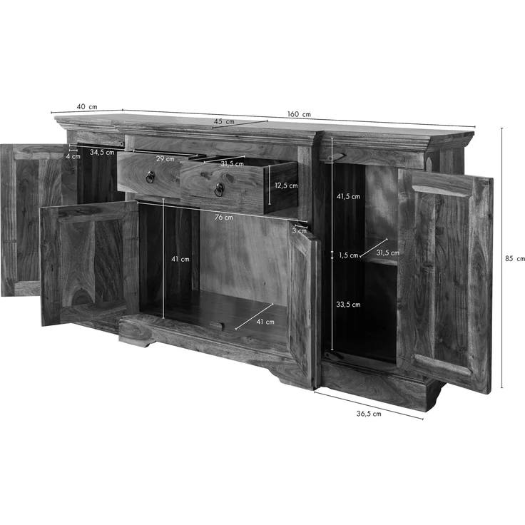 Sideboard Akazie 160x45x85 honig lackiert OXFORD #0902 – Bild 8
