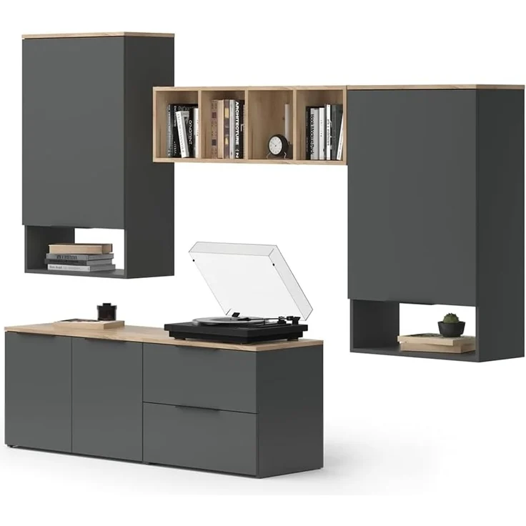 Wohnwand Wido Anthrazit 5 Teile Vicco – Bild 7
