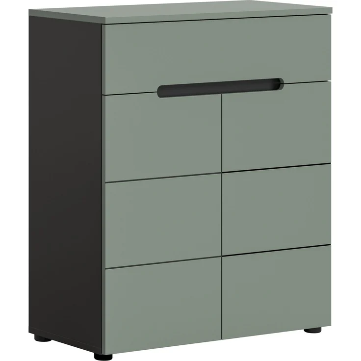Schuhkommode (B/H/T: 94x80x37 cm) in Smoke Green Nachbildung – Bild 1