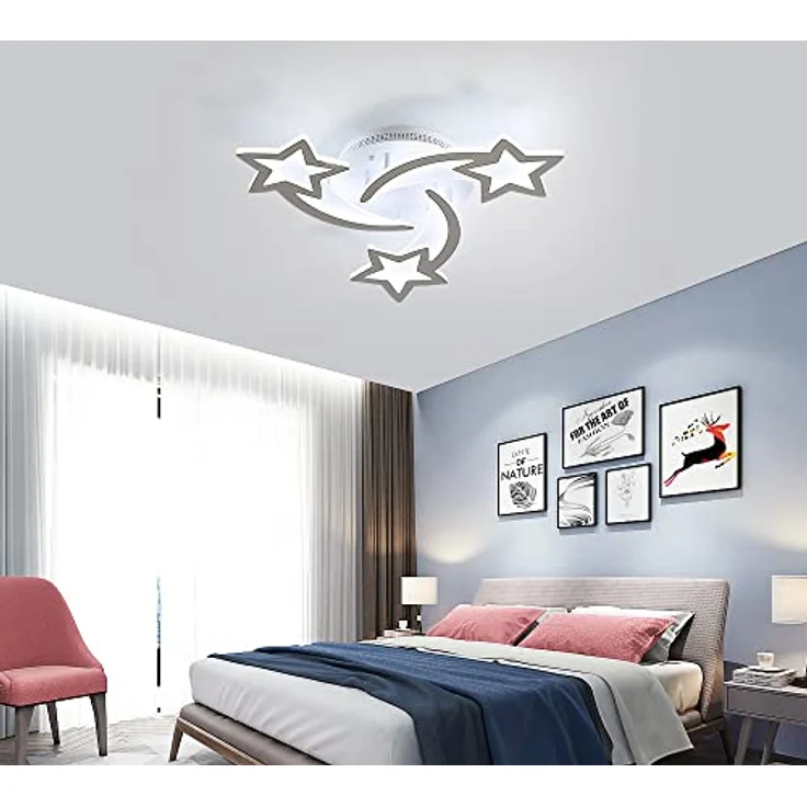 Goeco Moderne LED Deckenleuchte, Wohnzimmerlampe 40W 4500LM, Deckenlampe Deckenbeleuchtung für Wohnzimmer Schlafzimmer Kinderzimmer, 6500K kühles weißes Licht – Bild 2