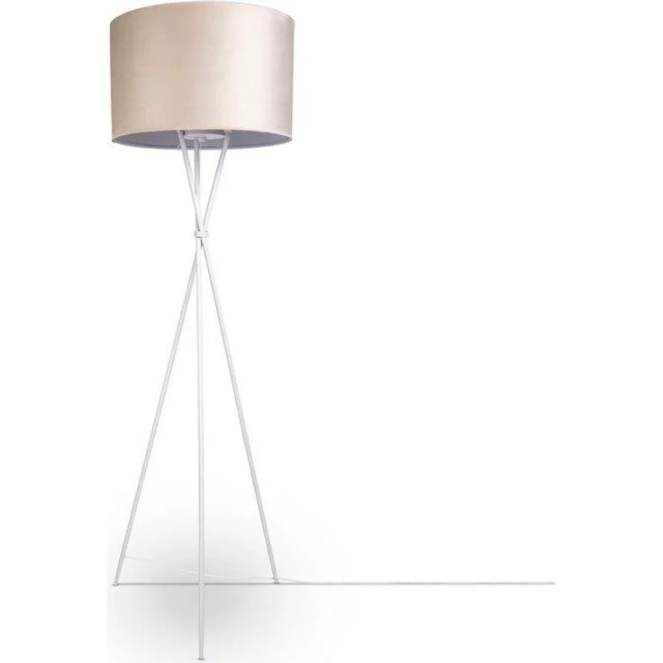 Paco Home Stehlampe Kate uni Color, ohne Leuchtmittel, Wohnzimmer Dreibein Standleuchte Velour Höhe 177,5cm Filigran E27 – Bild 4