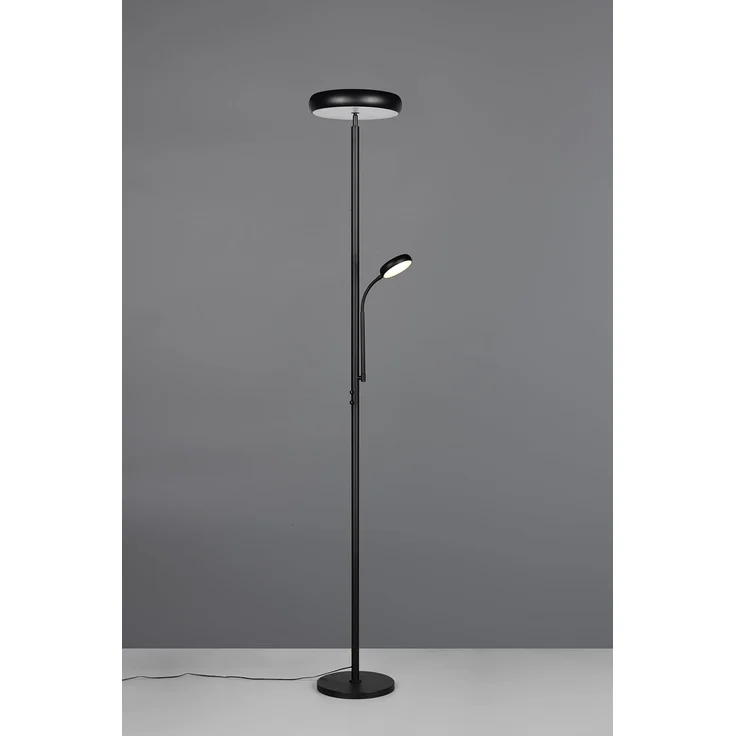 LED Deckenfluter PALERMO Höhe 183cm mit Leselampe und Fernbedienung, Schwarz – Bild 10