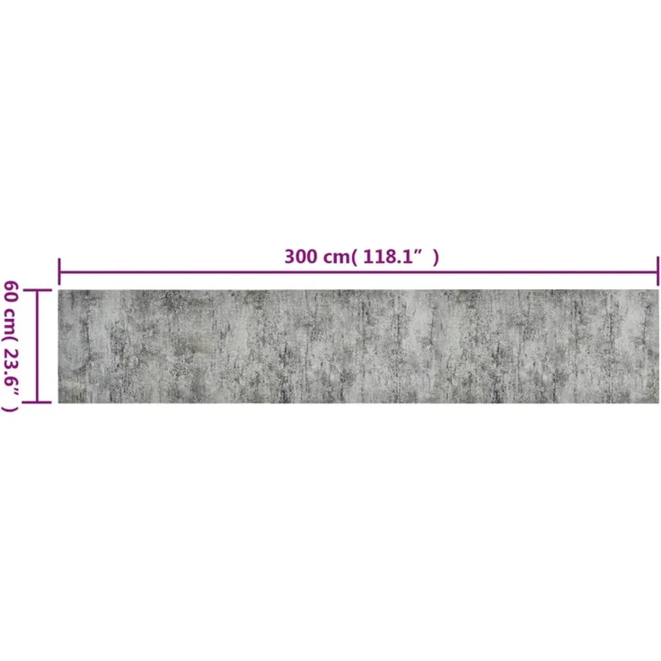 vidaXL Küchenteppich Waschbar Beton 60x300 cm Samt 136572 – Bild 4