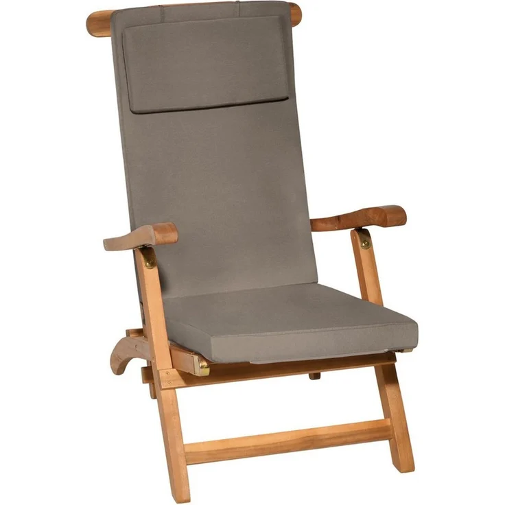 Beautissu Polsterauflage Luxus Deckchair Auflage LoftLux DC, 175x45x5cm, Taupe, Polsterauflage für Liegestuhl Gartenliege Polster Bezug Abnehmbar – Bild 3