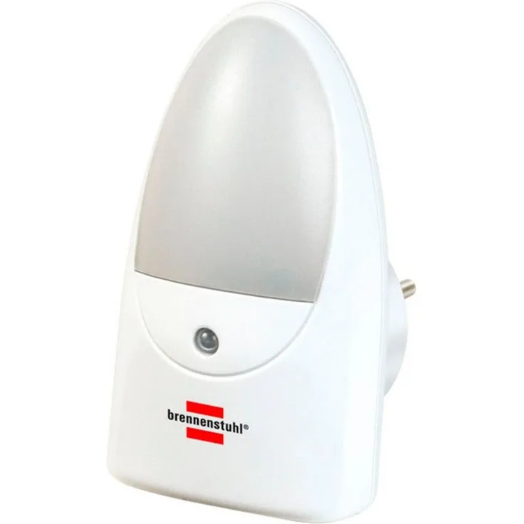 Brennenstuhl LED-Orientierungslicht / Nachtlicht mit Dämmungssensor für die Steckdose (sanftes und unaufdringliches Licht, mit 2 LEDs) weiß