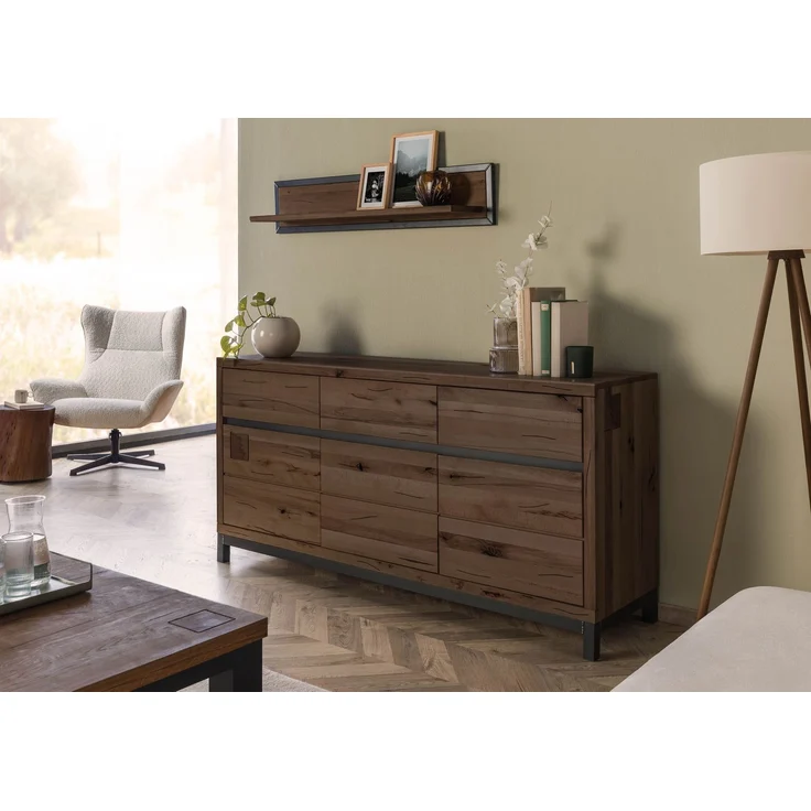 Sideboard Kernbuche 175x45x85 tabacco braun geölt VILLANDERS #208 – Bild 3
