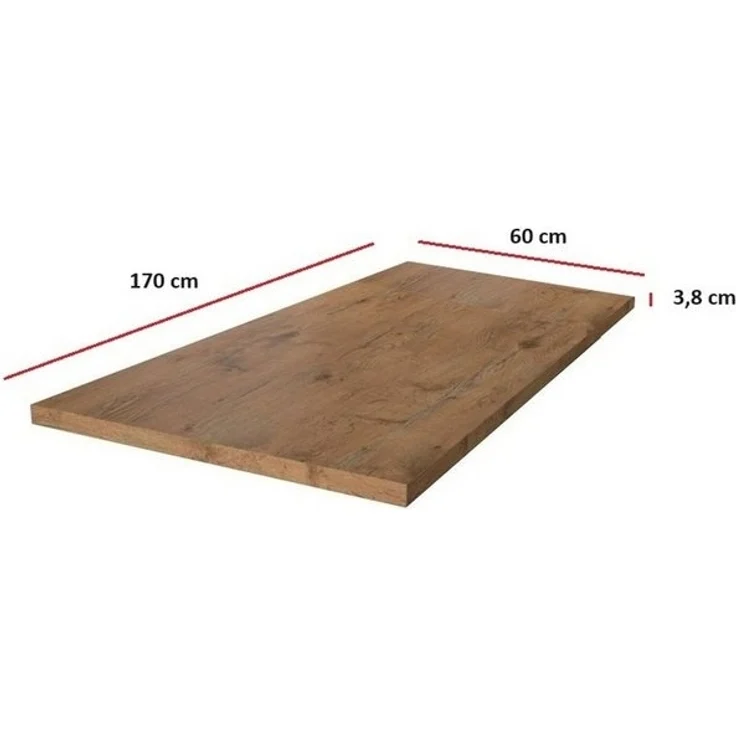Arbeitsplatte 170 cm 38 mm Küchenzeile Küchenblock Eiche Lancelot Küche Vigo – Bild 3