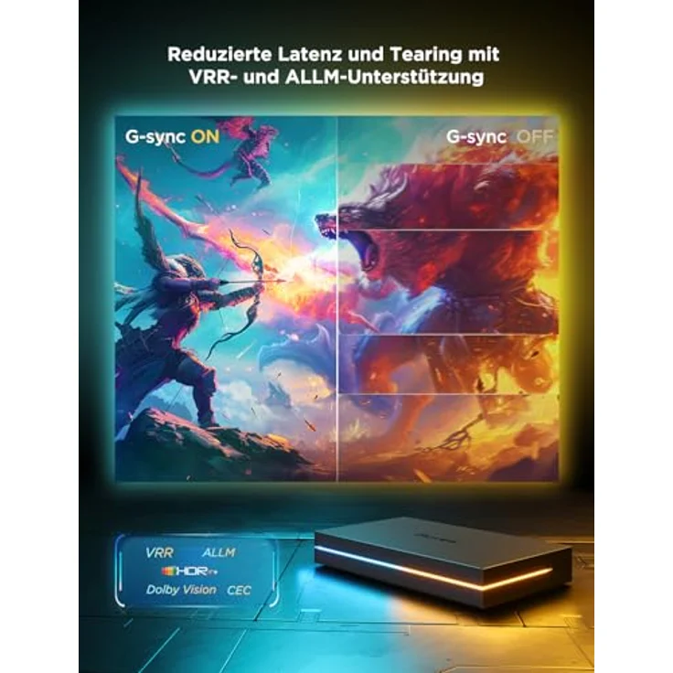 Govee HDMI 2.1 Sync Box Kit 2, TV Hintergrundbeleuchtung, AI Sync Box, RGBIC LED Strip für 55-65 Zoll Fernseher, Matter Unterstützung – Bild 3