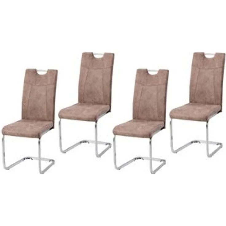 HTI-Living Esszimmerstuhl Esszimmerstuhl KellyC 4er-Set Braun (Set, 4 St), Schwingstuhl Freischwinger – Bild 4