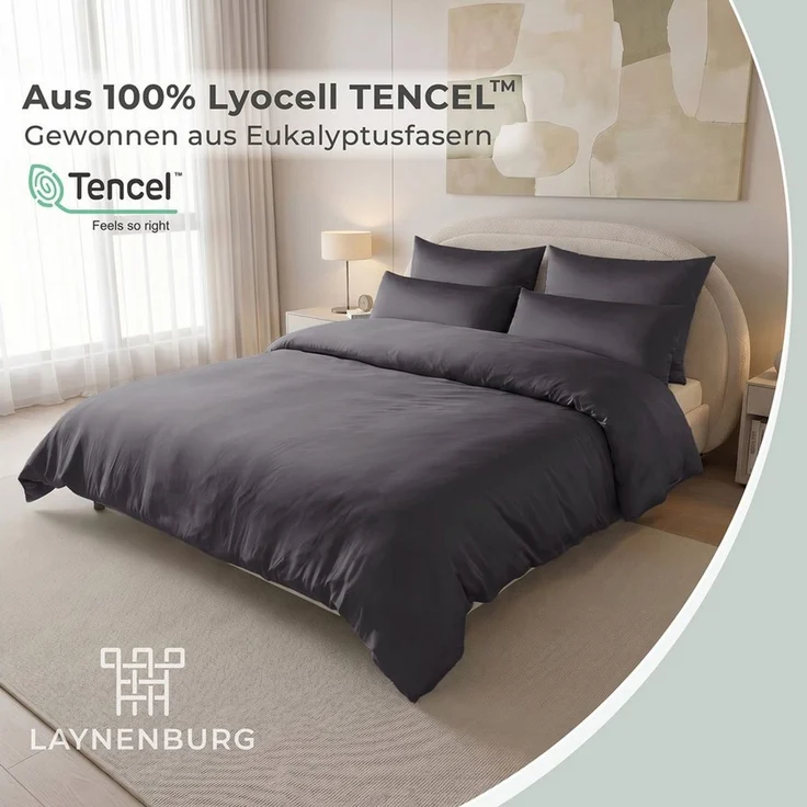 Laynenburg Bettwäsche Eukalyptus aus 100% Tencel Lyocell ab Gr. 135x200 – Bild 2