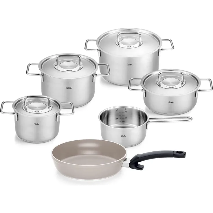 Topf-Set Fissler PURE COLLECTION silber Kochtopf Suppentopf Töpfe Universaltopf Topf