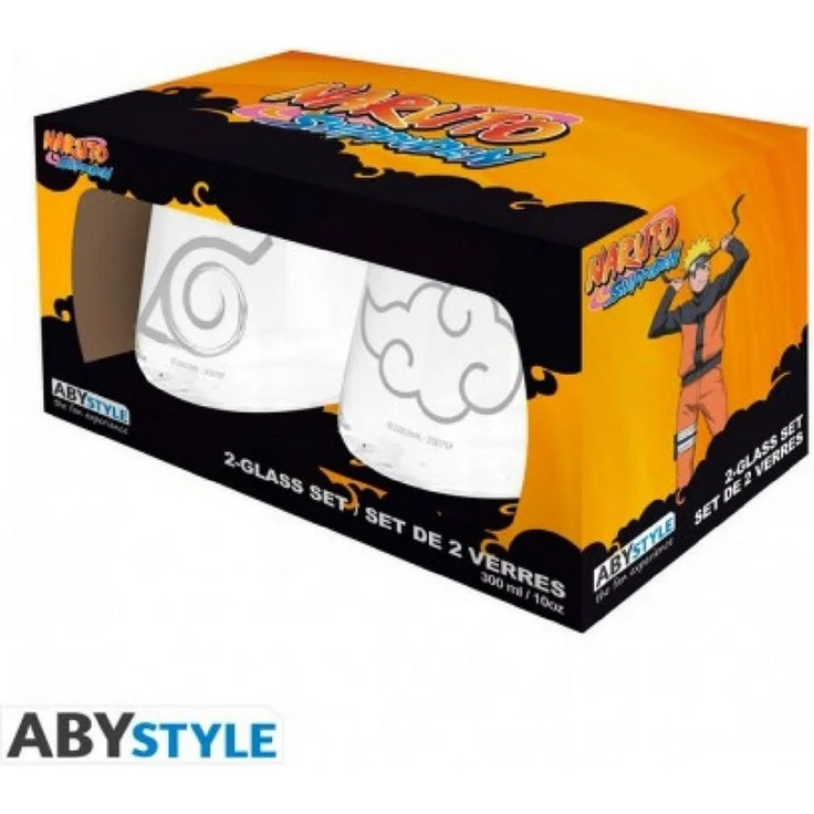 ABYstyle Tasse NARUTO SHIPPUDEN - 2 Glass Set - Konoha & Akatsuki