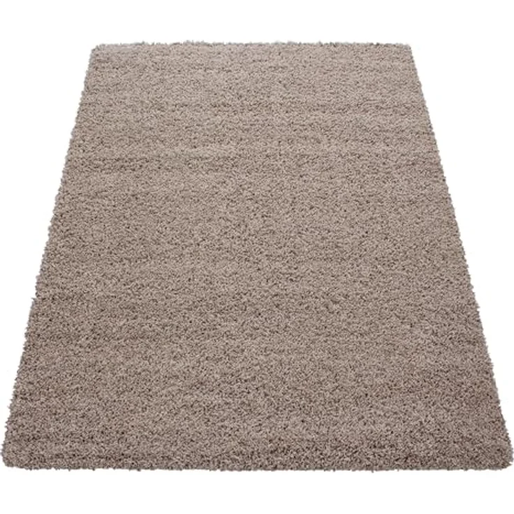 Carpetsale24 Shaggy Hochflor Teppich 60x110 cm Beige weich flauschig modern einfarbig Für Flur oder kleine Räume für Wohnzimmer Schlafzimmer Flur – Bild 2