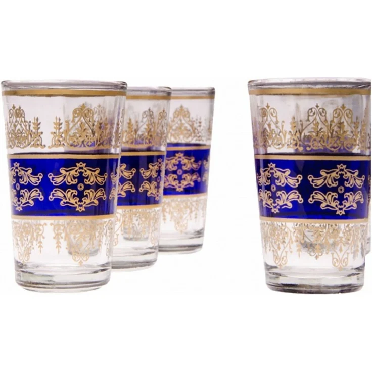 Marrakesch Orient & Mediterran Interior Teeglas 6er Set Marokkanische Teegläser Andalous Grün Gläser aus Glas 9 cm, 6-tlg, Glas, Handarbeit – Bild 2