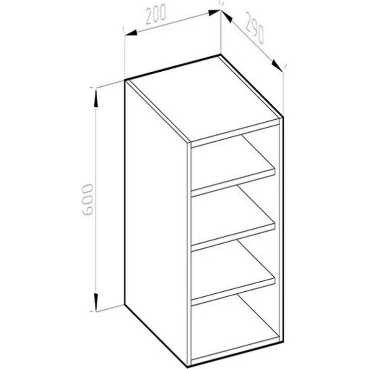 Hängeschrank R-Line Goldkraft Eiche 20 cm Vicco – Bild 2