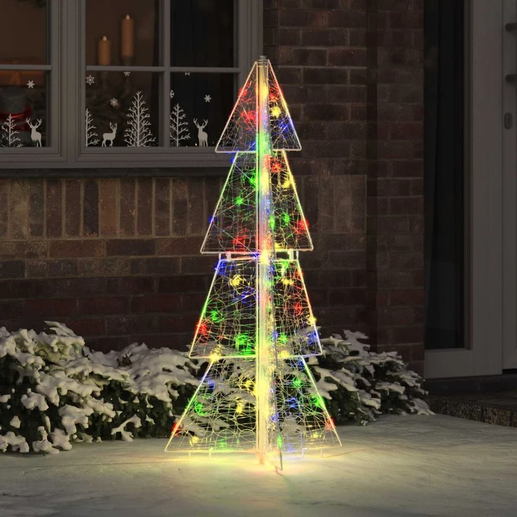 vidaXL Weihnachtsbaum Mehrfarbig 120 cm Acryl 100 LEDs 42019205 – Bild 1