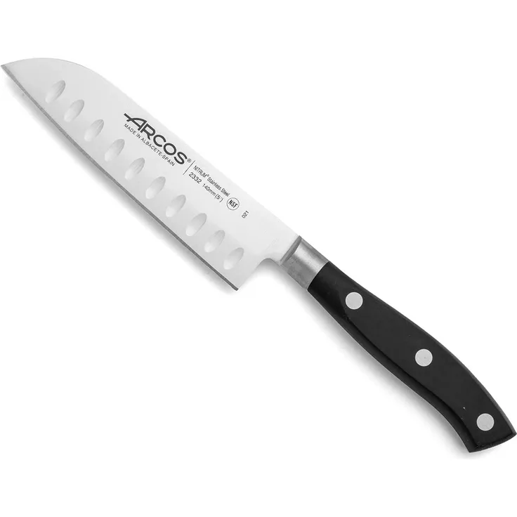 Arcos 233200 Santokumesser, santoku, geschmiedete Riviera,Messer asiatisch,Knife, Schwarz, 17. 5 x 5 x 5 cm
