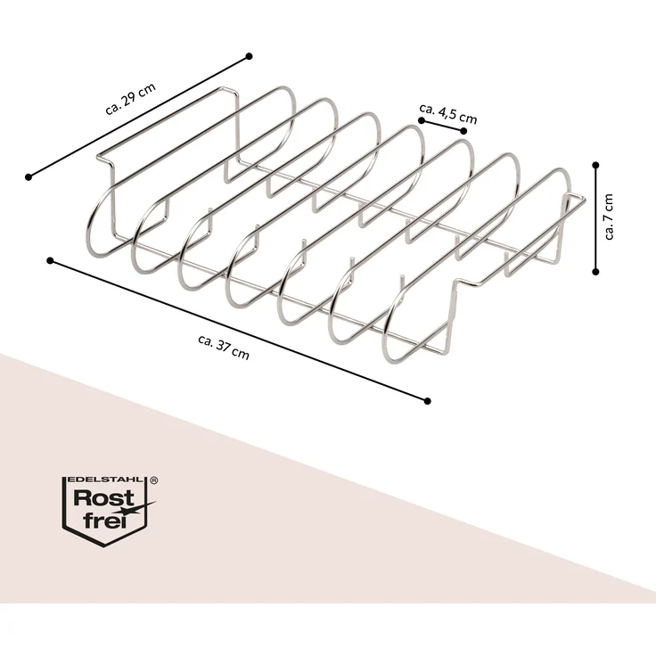 eluno Spareribs Halter, für bis zu 6 Spareribs für Smoker, Grill und Backofen, aus hochwertigem Edelstahl – Bild 7