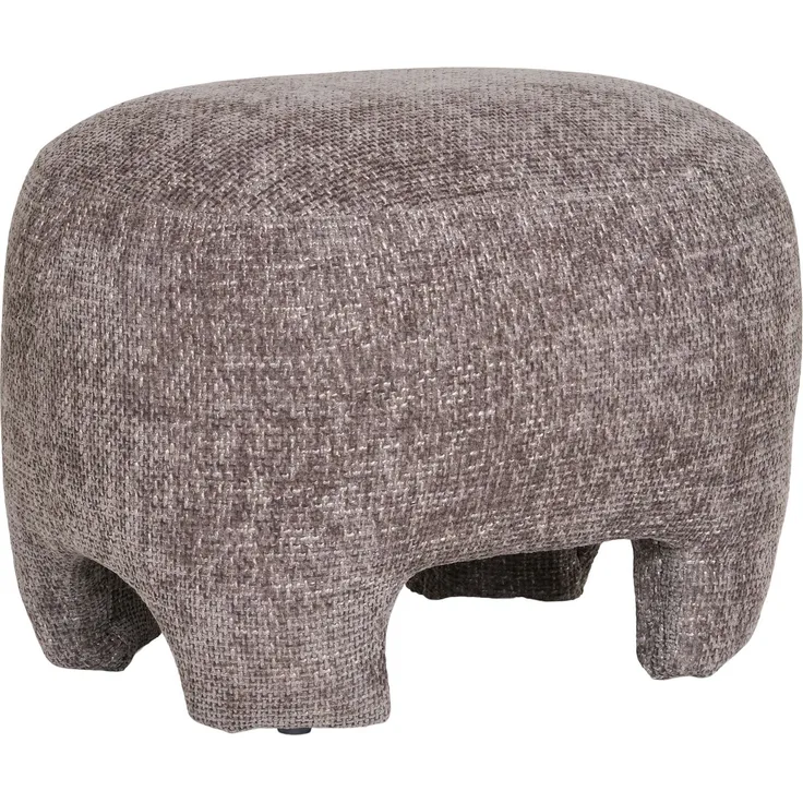 Fußhocker >Nazare< in Grau, Polyester, Schaumstoff - 53x38x41cm (BxHxT)