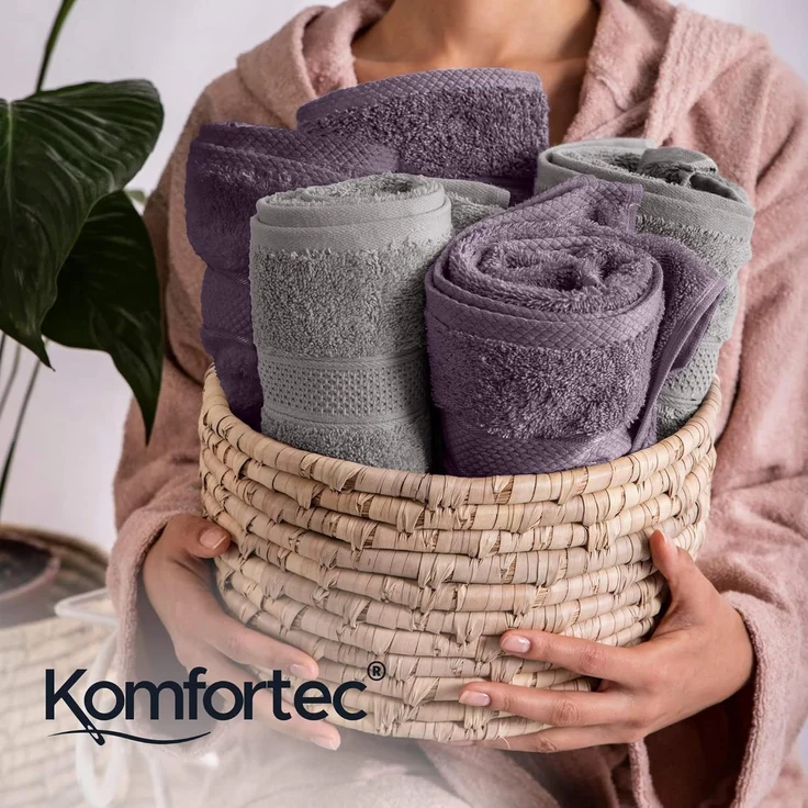 Komfortec Handtuch Set Handtuch Set 100% Baumwolle, 4&6 Teilig, Handtücher & Duschtücher, Frottee (Set, 4-St), Weich – Bild 2