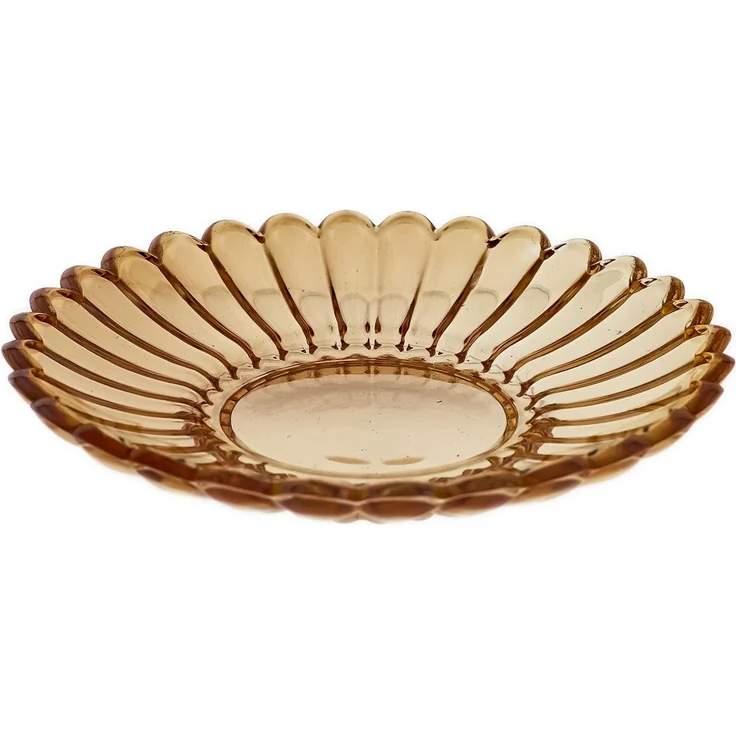 Dessertgläser mit Unterteller, 12-teiliges Glasschalenset - Lotus Design Gold/Braun – Bild 3