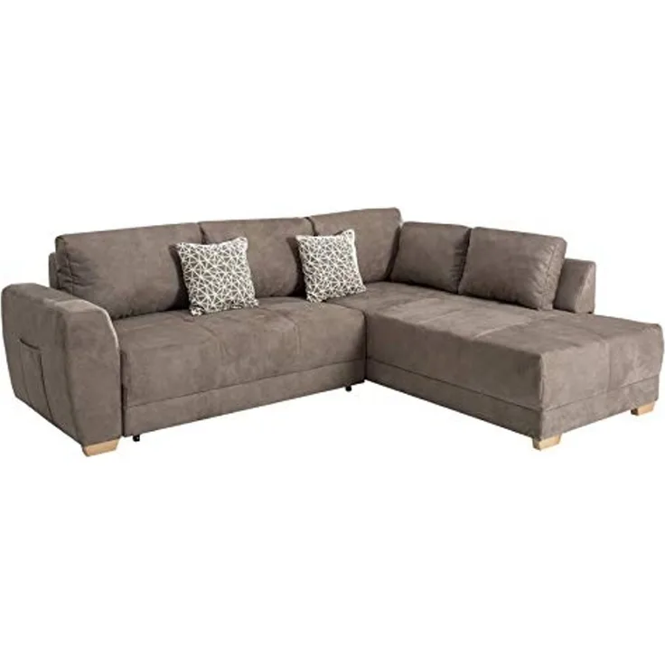 riess-ambiente Ecksofa NORWAY 255cm taupe, mit Bettfunktion und Bettkasten