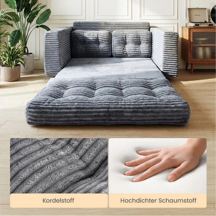 Youyijia Sofa Bodensofa Schlafsofa Bed mit Pillow Back Support Armrest Klappbar Sofa – Bild 4