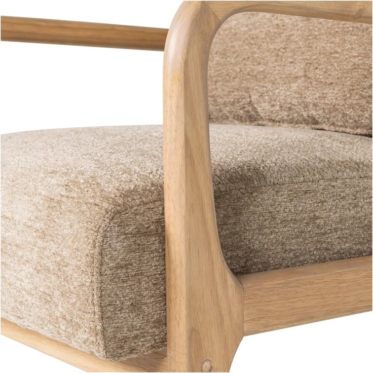 Sessel Mark - Chenille-Stoff Sand, Gestell Natur – Bild 7