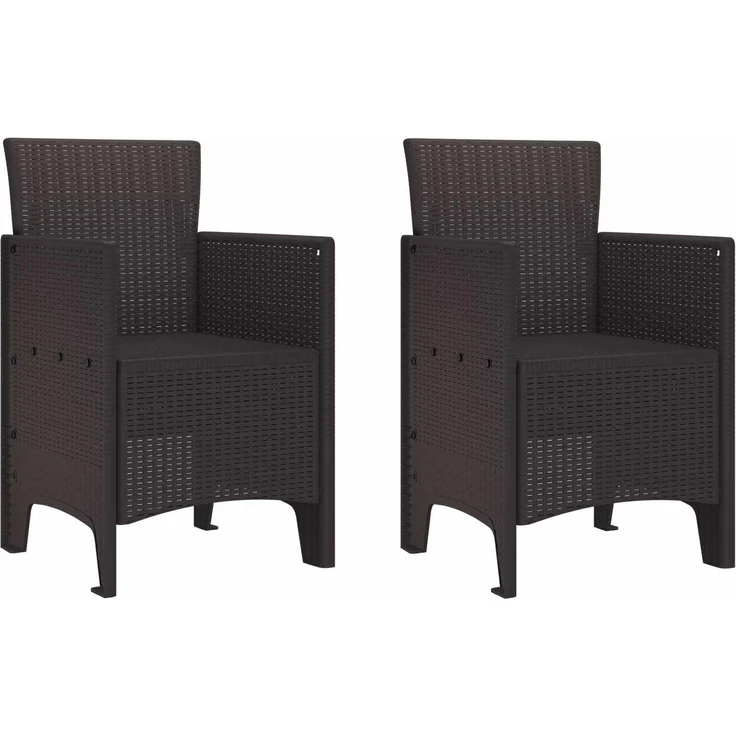 vidaXL Gartenstuhl mit Kissen 2 pcs Braun 53 x 49 x 85 cm Polypropylen 847453 – Bild 1