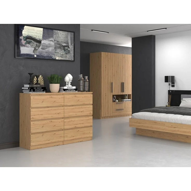 ibonto KOMMODE HANDWERKLICHE EICHE 40x138x97cm (H 97 x T 40 x B 138 cm) – Bild 5