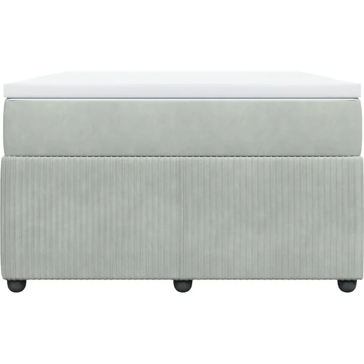 vidaXL Boxspringbett mit Matratze Hellgrau 120x200 cm Samt 3285632 – Bild 4