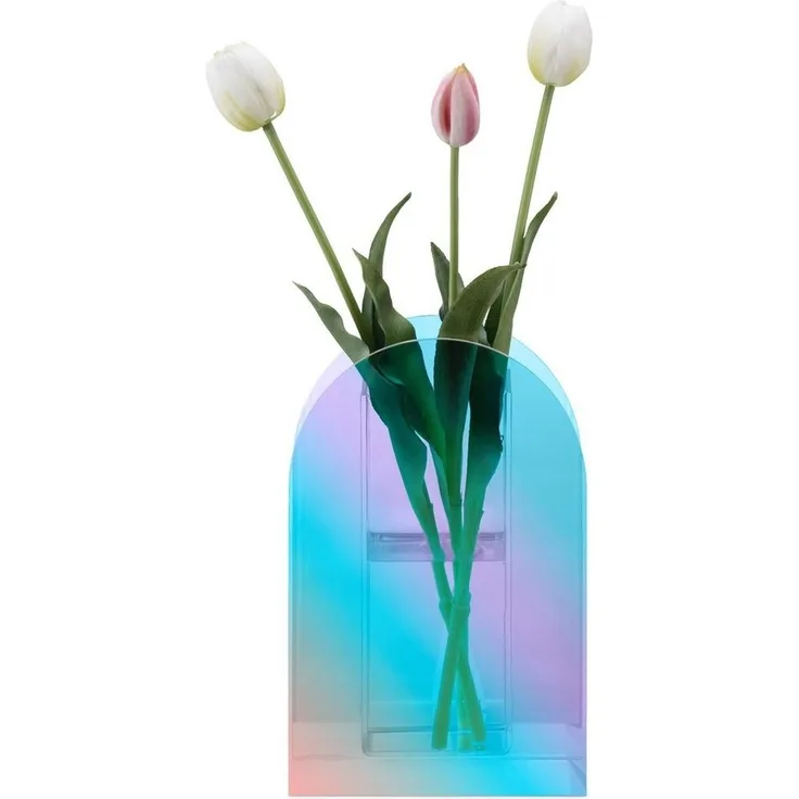 Navaris Dekovase Acryl Vase schillernd - transparente Blumenvase aus Acrylglas - Deko (1 St)