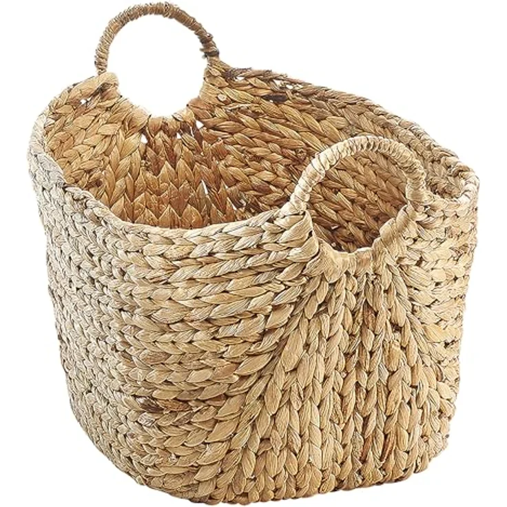Kobolo Aufbewahrungskorb Korb aus Wasserhyazinthe mit Griffen 56x40x41cm – Bild 2