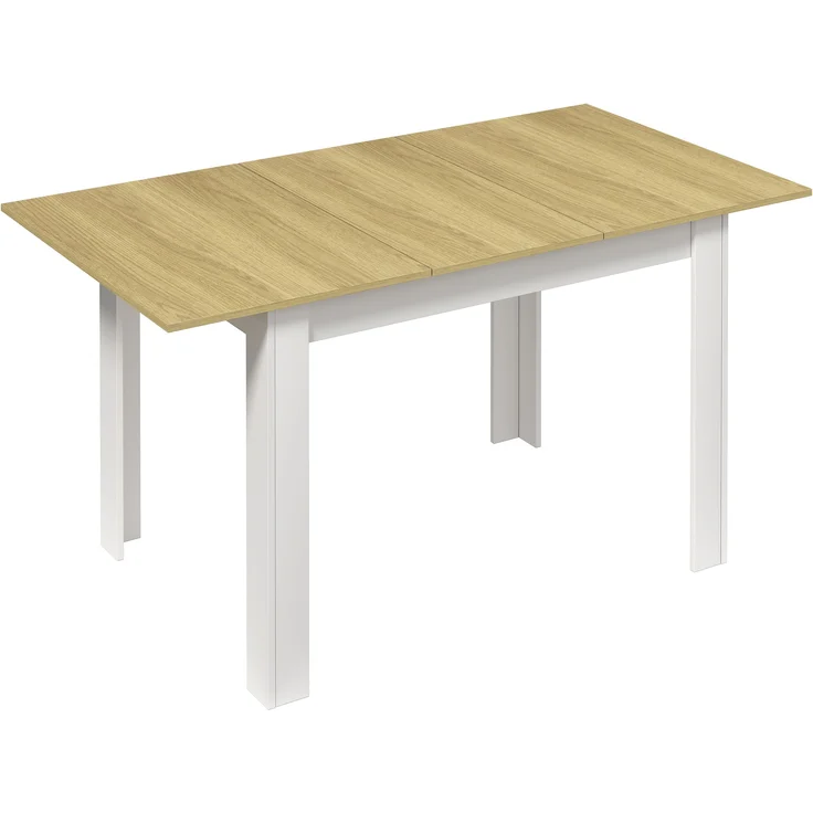 VCM Esstisch Pesoli 921256 Weiß / Honig-Eiche H. 75 x B. 120-160 x T. 80 cm – Bild 1