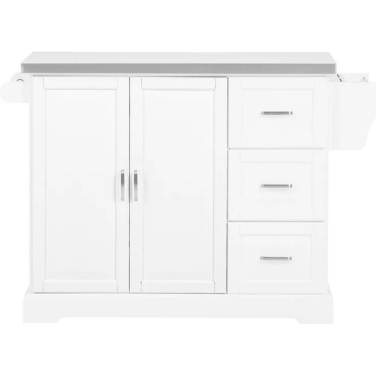 SoBuy FKW41-ST Kücheninsel, MDF, Hochglanz, Weiß, 130 x 91 x 71 cm