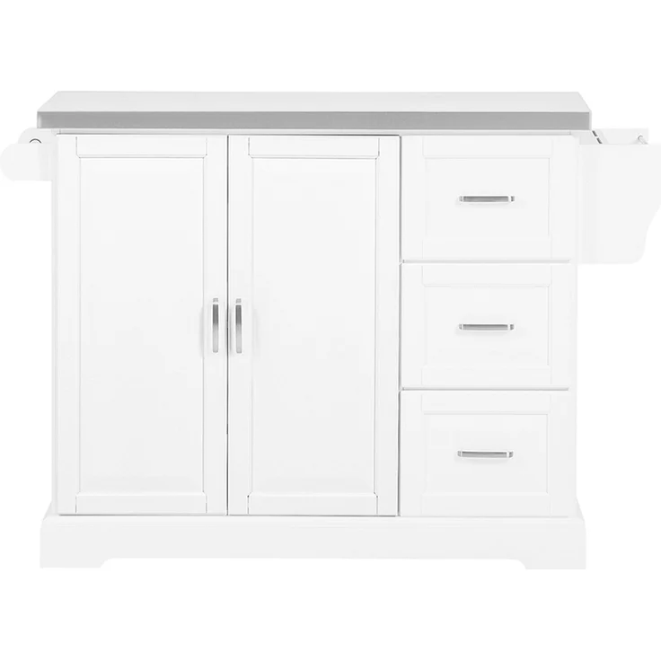 SoBuy FKW41-ST Kücheninsel, MDF, Hochglanz, Weiß, 130 x 91 x 71 cm – Bild 1