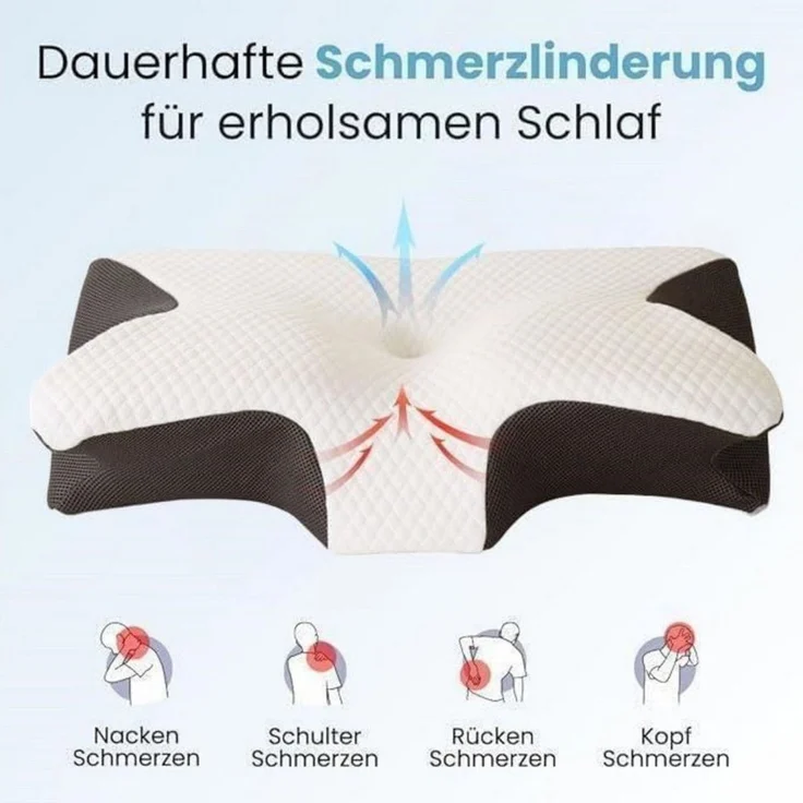 Kityhome Kopfkissen Orthopädisches Nackenkissen Memory Foam – 2 Höhen, waschbarer Bezug, Füllung: 100% Memory Foam, Set, Nackenkissen*1, waschbarer Bezug*1, Nackenstützkissen, Komfort, Atmungsaktiv – Bild 3