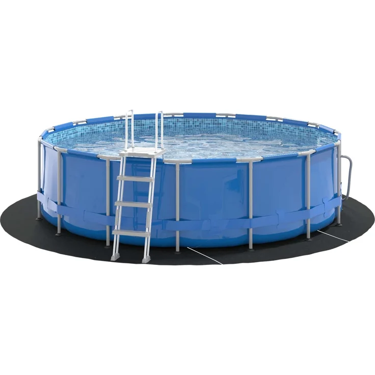 vidaXL Bodenfolie für Pools Ø 366 cm (1 mm) Rund Vliesstoff Schwarz 42009105 – Bild 3