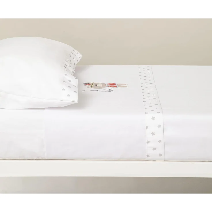 Interbaby 03197-18 Laken für das kinderbettchen TIPI OSO, weiss e grau, grau – Bild 5
