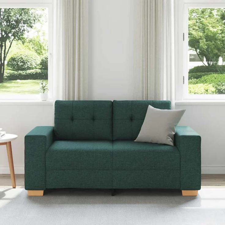 vidaXL Loveseat Sofa Dunkelgrün 160x77x82 cm Stoff 4105073 – Bild 3