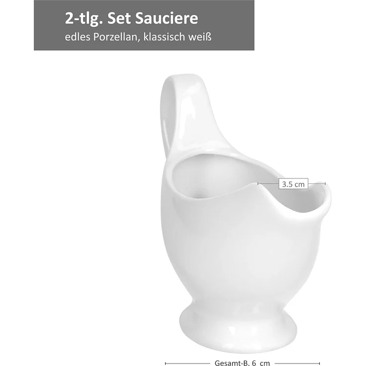 MamboCat Sauciere 2er Set Sauciere 20x7.5x12.5 cm weiß - 24302865, Porzellan – Bild 7