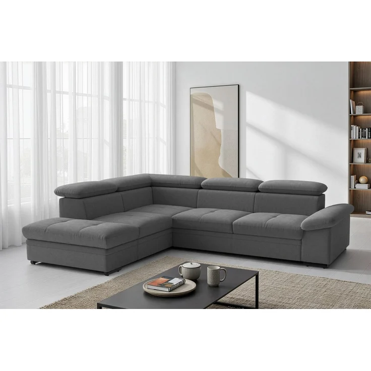 sit&more Ecksofa Viola L-Form, B: 249 cm, Arm- & Kopfteilverstellung, optional Schlaffunktion, Sofa mit Komfortsitz – Bild 1