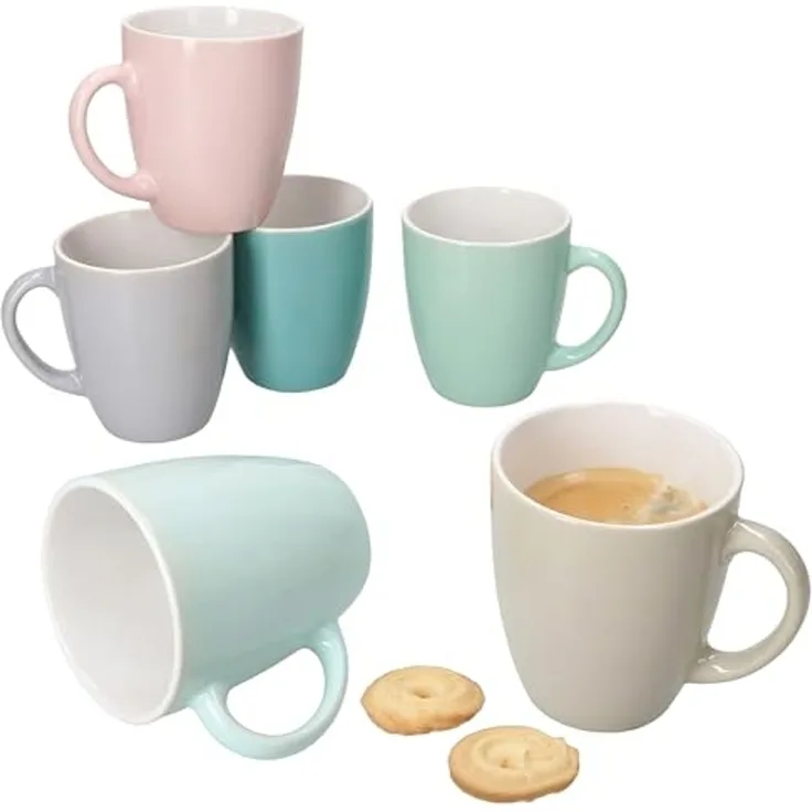 MamboCat Becher MamboCat MAI 6er Set Mokkabecher Keramik Pastellfarben Espresso, Keramik