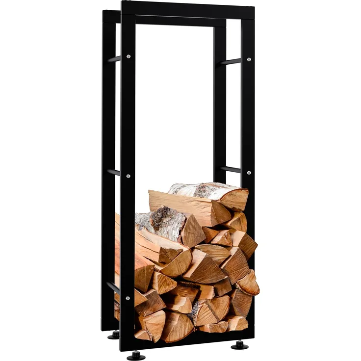 CLP Kaminholzständer Keri V2,schwarz 25x40x100 cm
